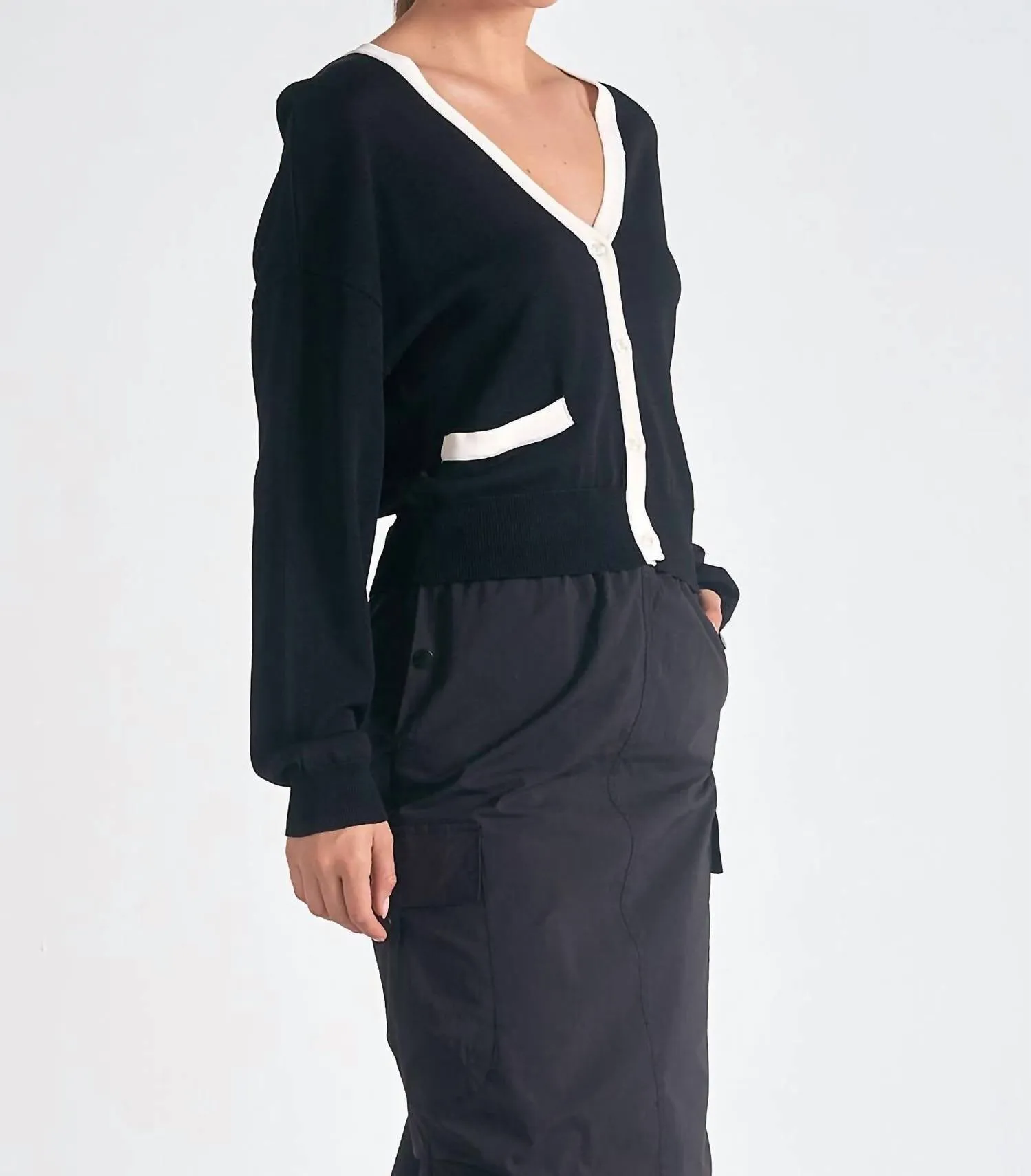 Accent Trimmed Cardigan