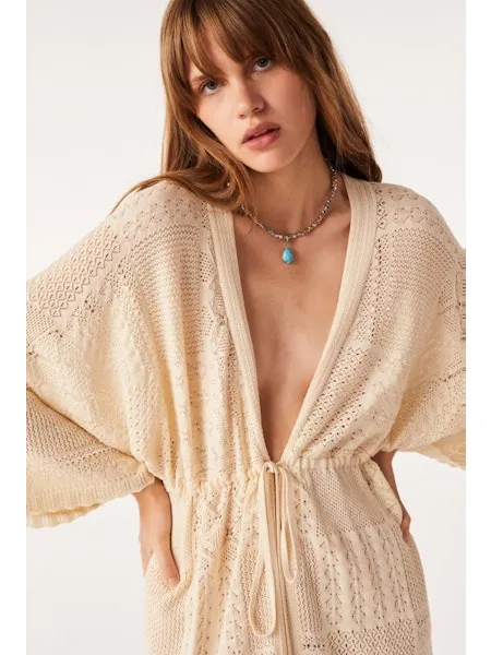 Alder Longline Cardigan Ecru