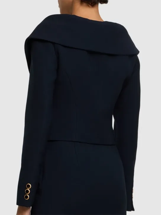 Alessandra Rich   Off-shoulder wool cardigan 