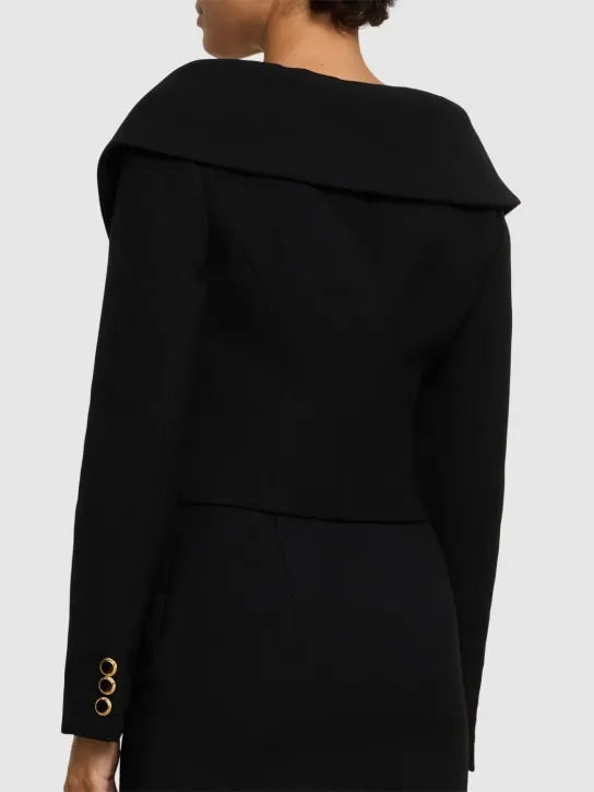 Alessandra Rich   Off-shoulder wool cardigan 
