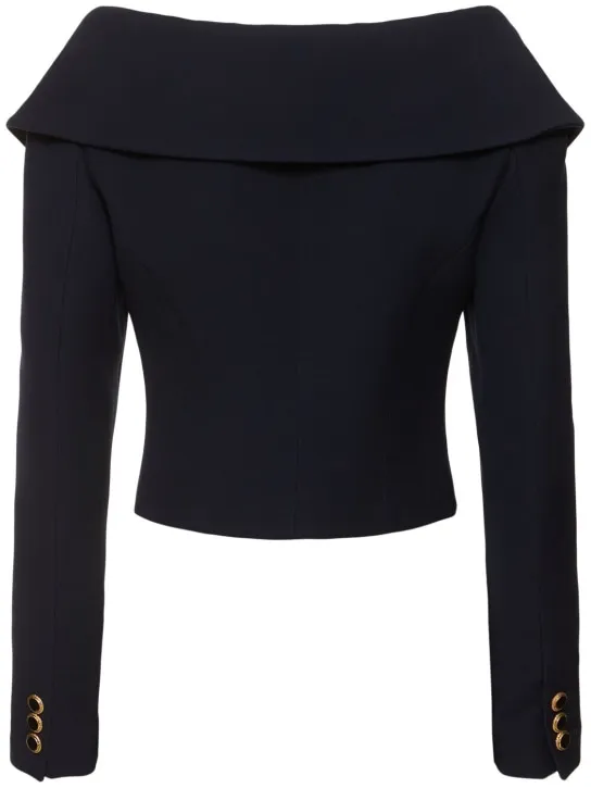 Alessandra Rich   Off-shoulder wool cardigan 