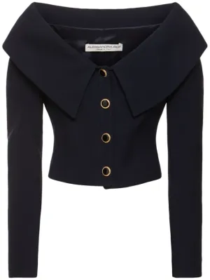 Alessandra Rich   Off-shoulder wool cardigan 