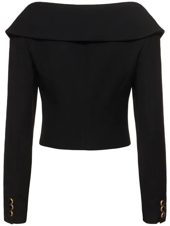 Alessandra Rich   Off-shoulder wool cardigan 