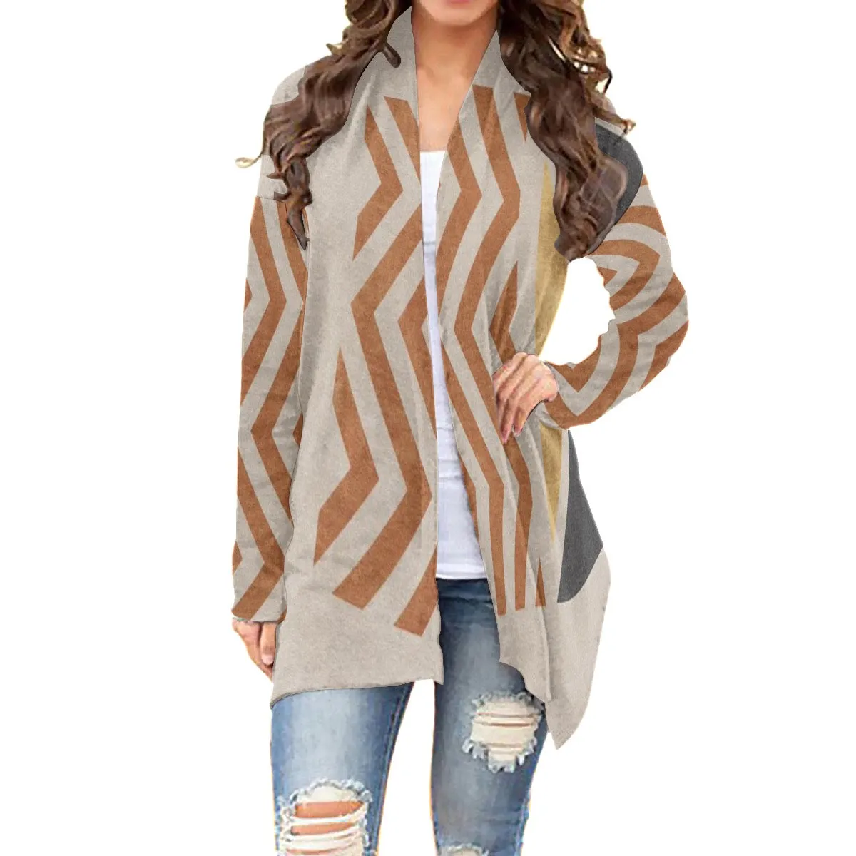 All-Over Print Women's Cardigan With Long Sleeve 188