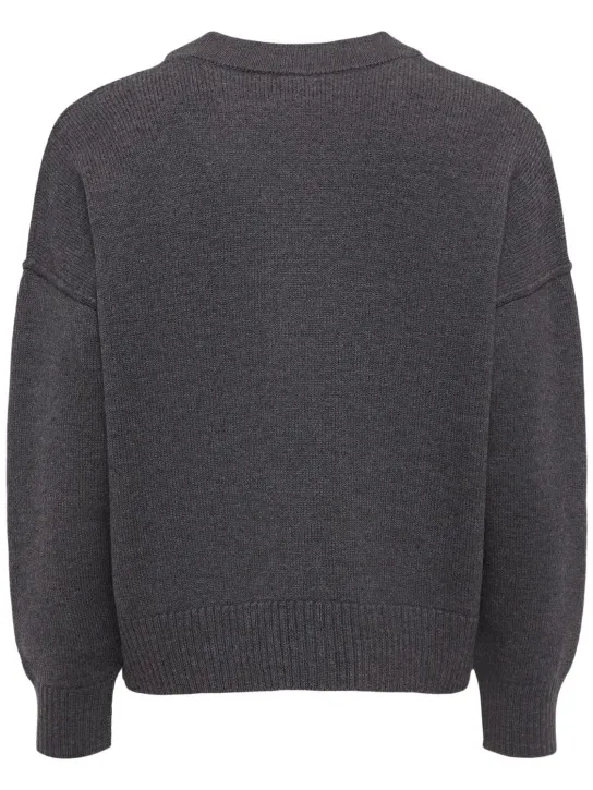 AMI Paris   Logo wool knit cardigan 