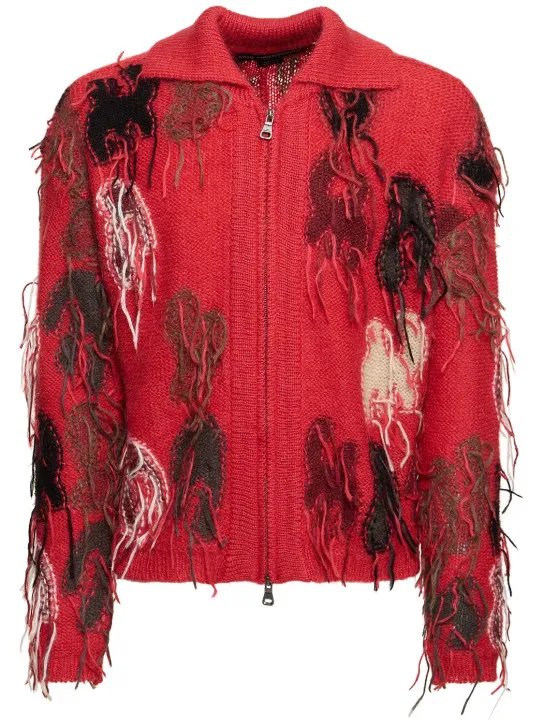 Andersson Bell   Rainbow intarsia zip up cardigan 