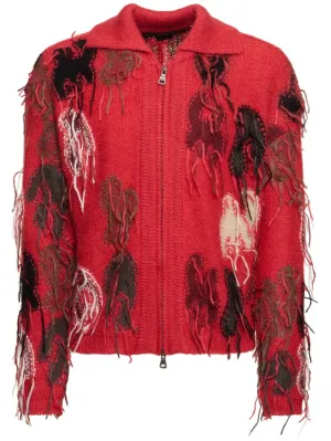 Andersson Bell   Rainbow intarsia zip up cardigan 