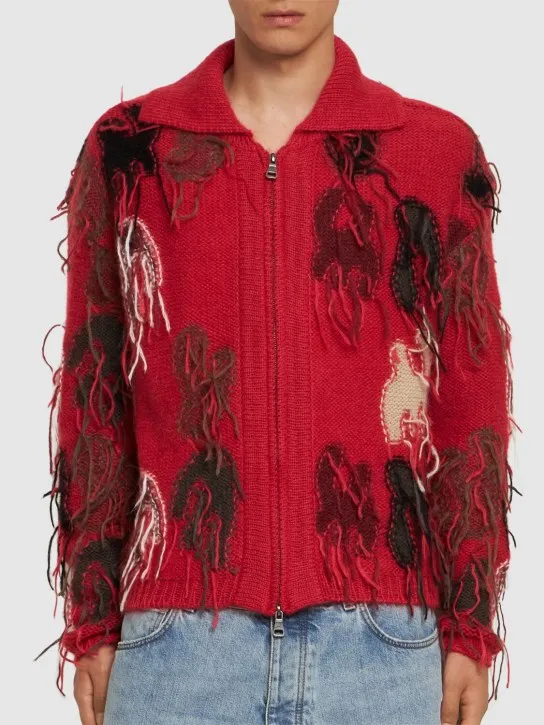 Andersson Bell   Rainbow intarsia zip up cardigan 