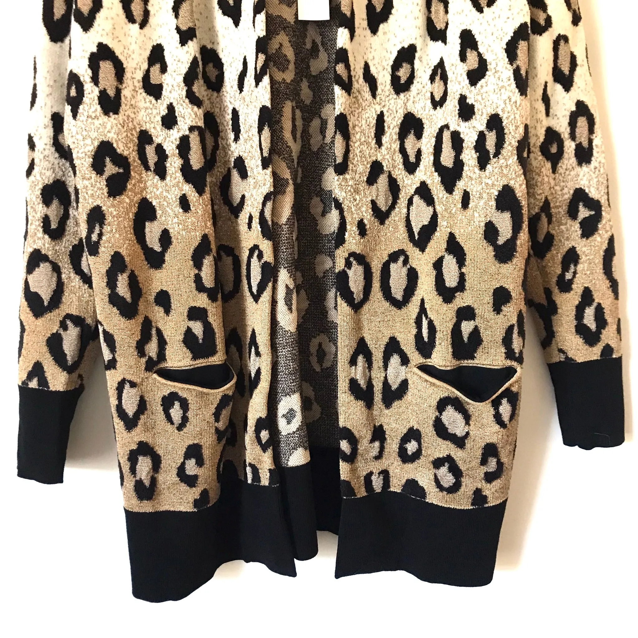 Ann Taylor Leopard Ombré Pocketed Cardigan NWT - Size S