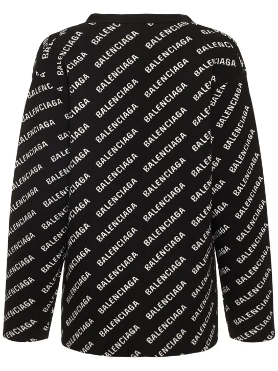Balenciaga   Logo wool blend knit cardigan 