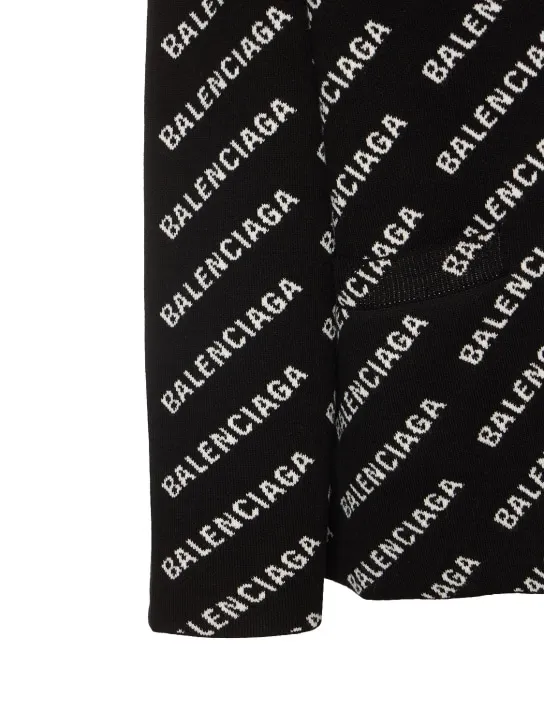 Balenciaga   Logo wool blend knit cardigan 