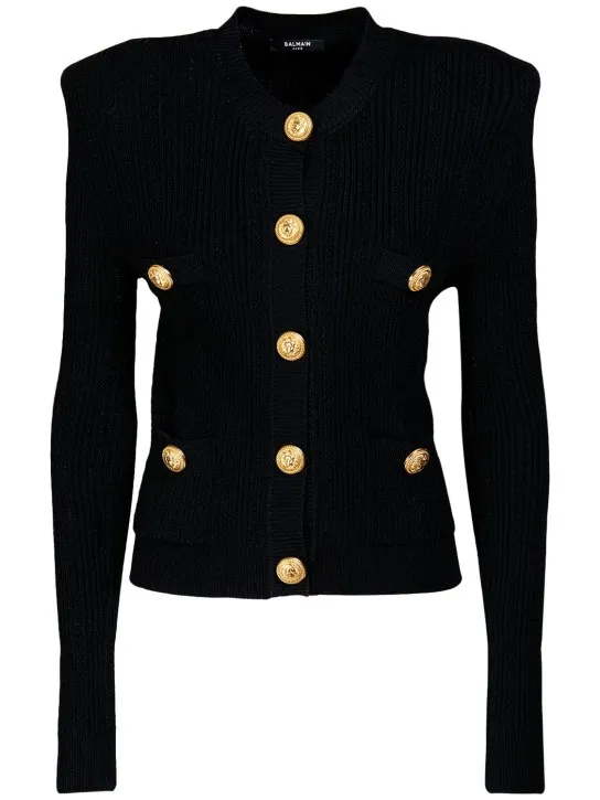 Balmain   Viscose blend knit cardigan 