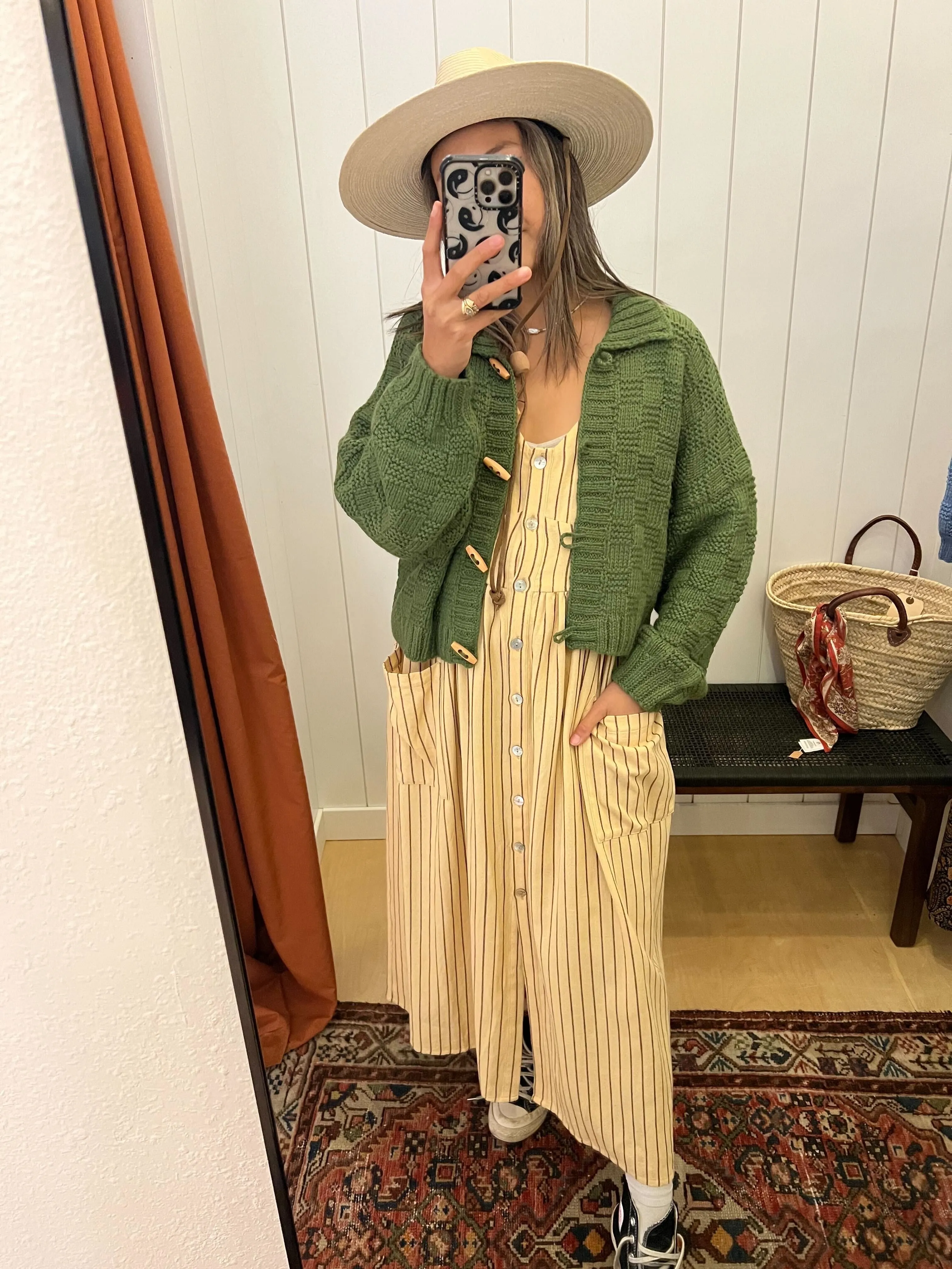 Basket Weave Cardigan- Verde