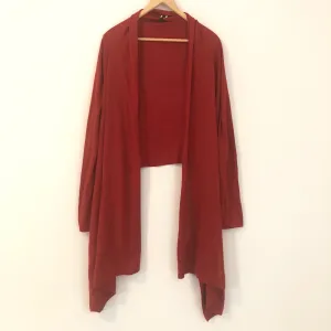 BCBGMaxazria Red Long Open Front Cardigan- Size M/L