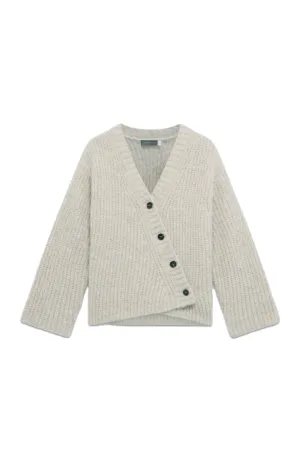 Beige Asymmetric Cardigan