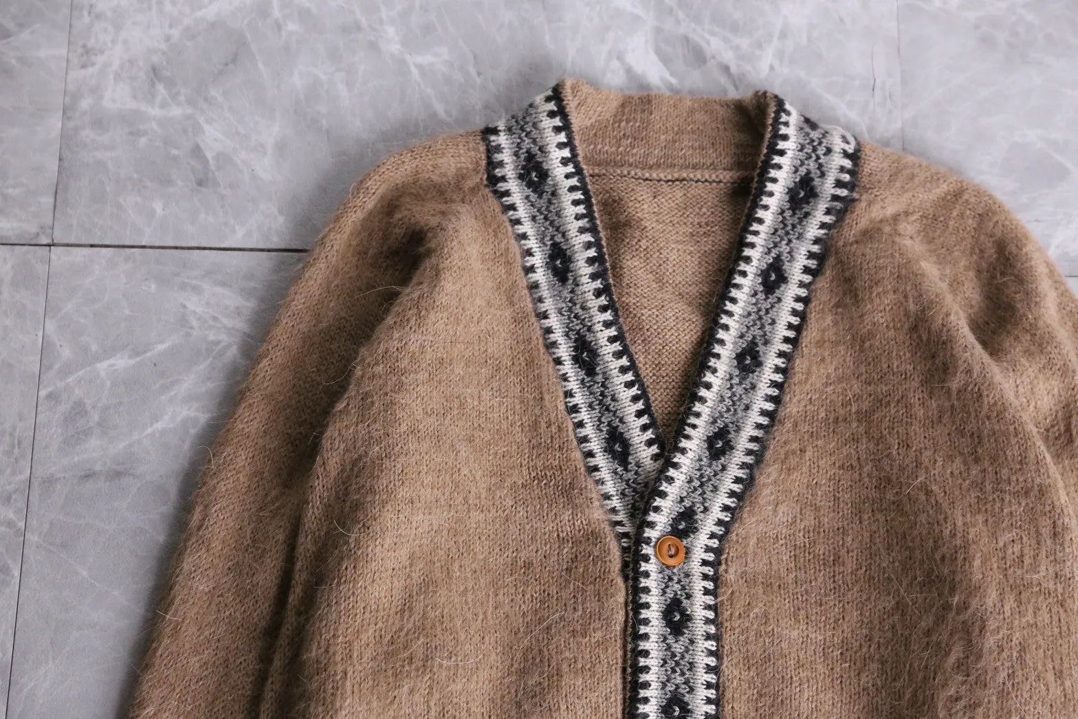 beige nordic design cardigan
