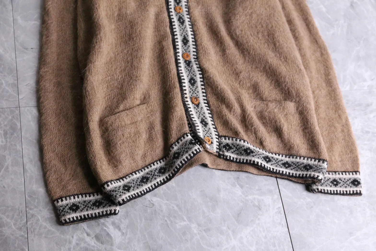 beige nordic design cardigan