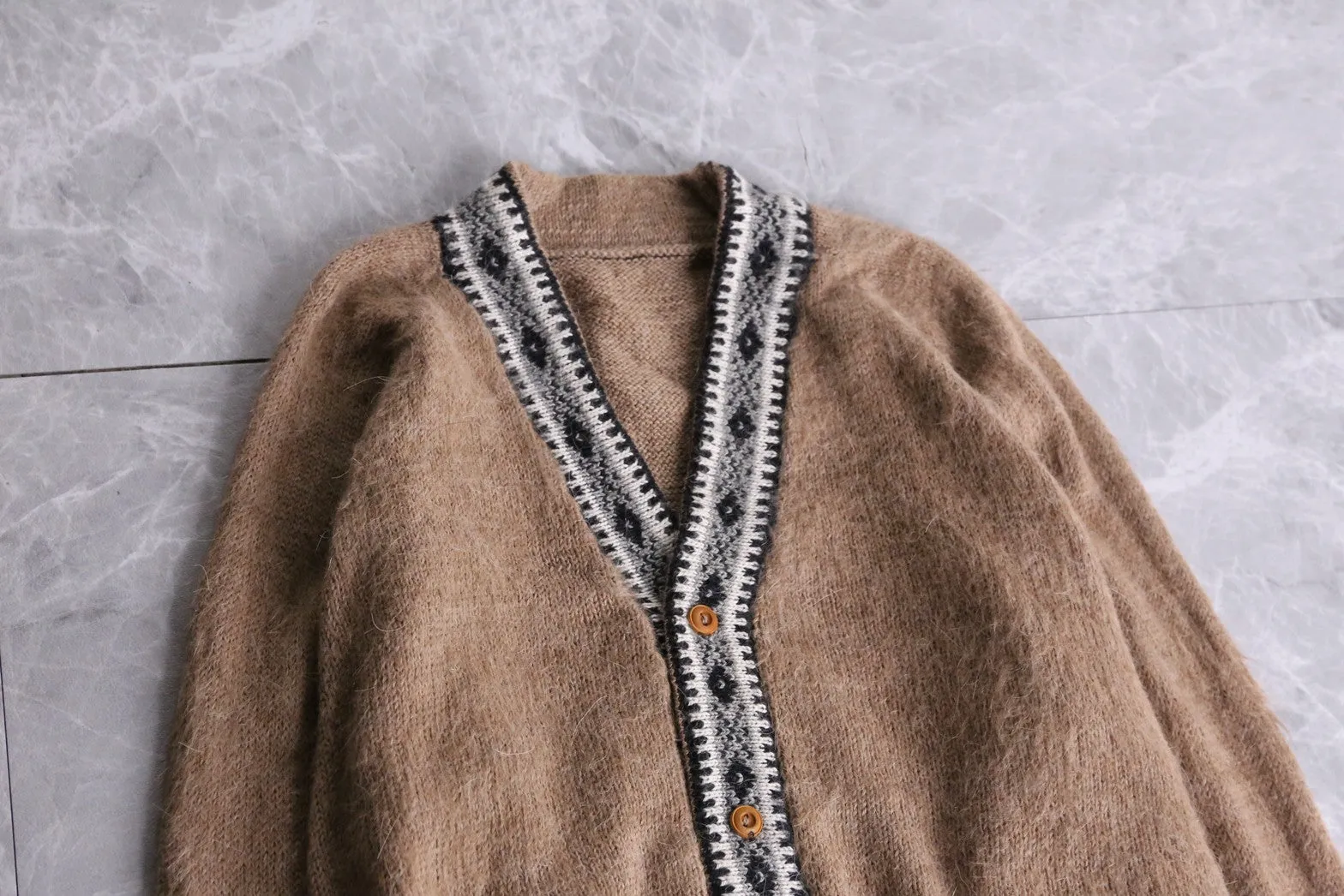 beige nordic design cardigan