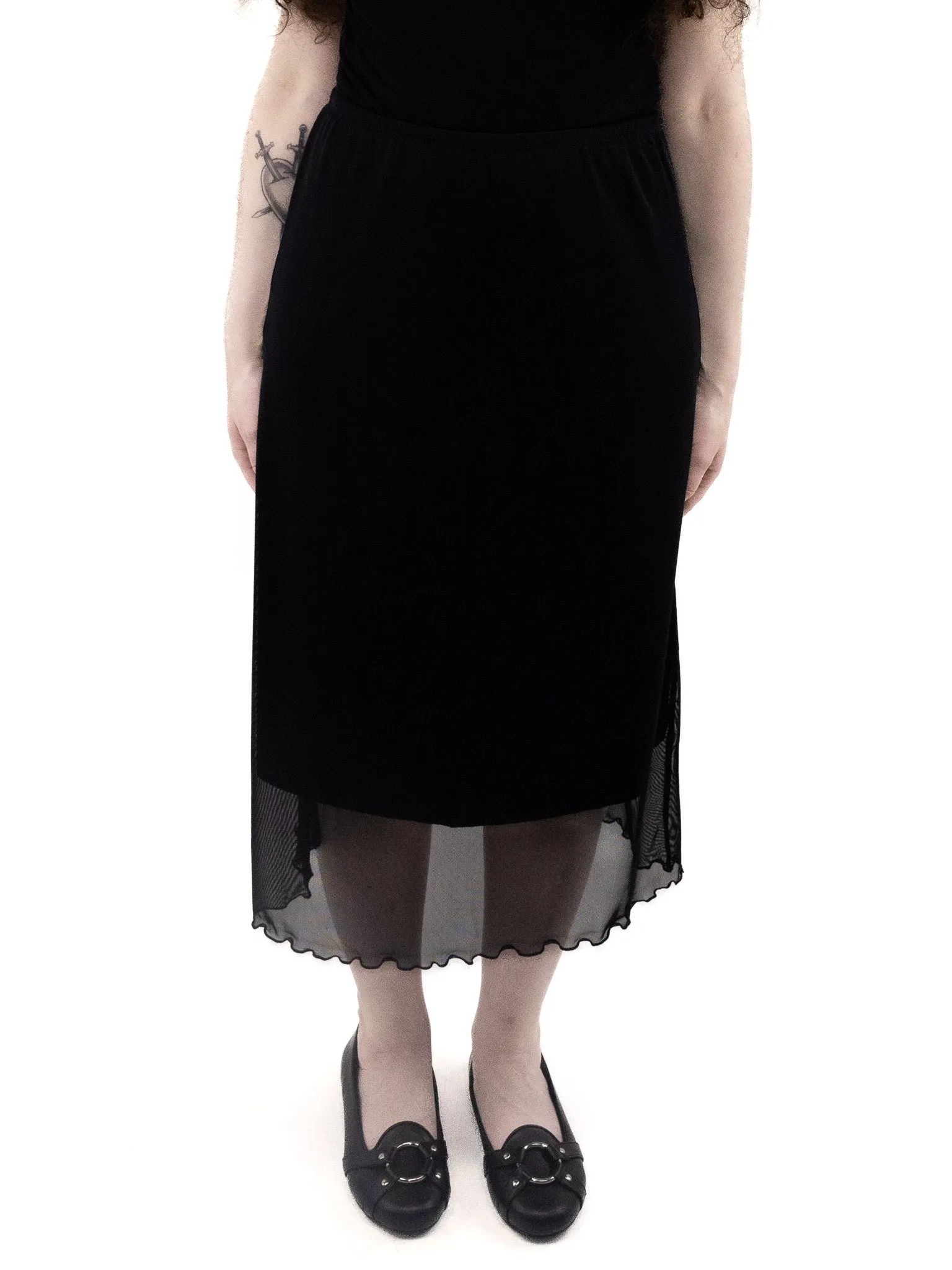 Bess Mesh Knee Length Skirt
