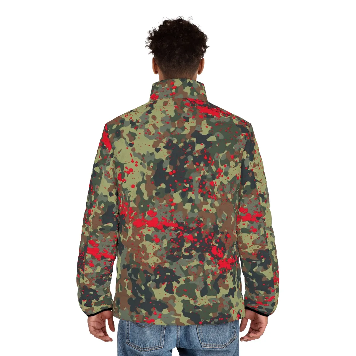 Bloody Camouflage Splatter Pattern V2 | Punk Puffer Jacket