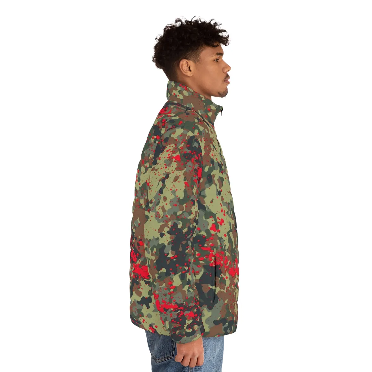Bloody Camouflage Splatter Pattern V2 | Punk Puffer Jacket