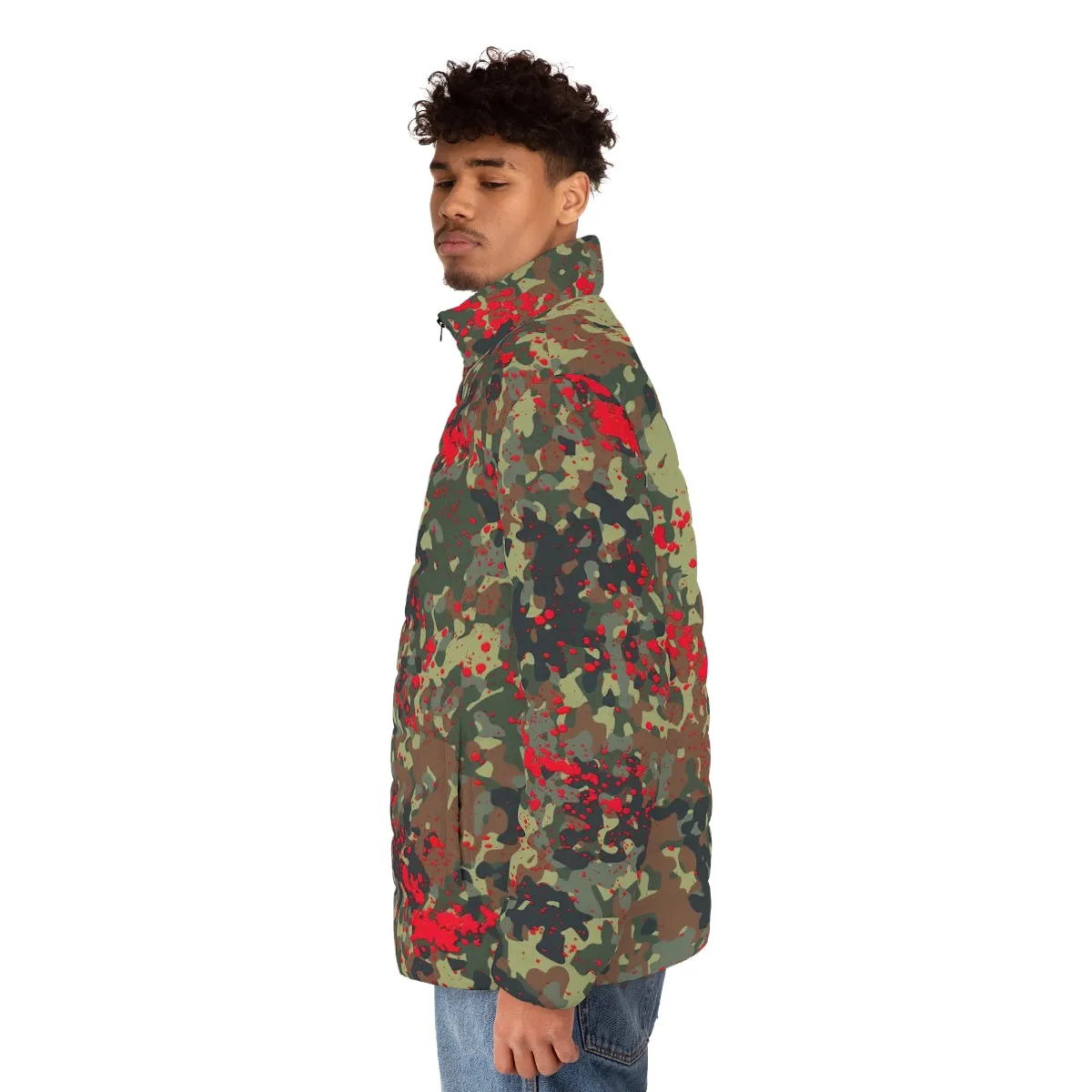 Bloody Camouflage Splatter Pattern V2 | Punk Puffer Jacket