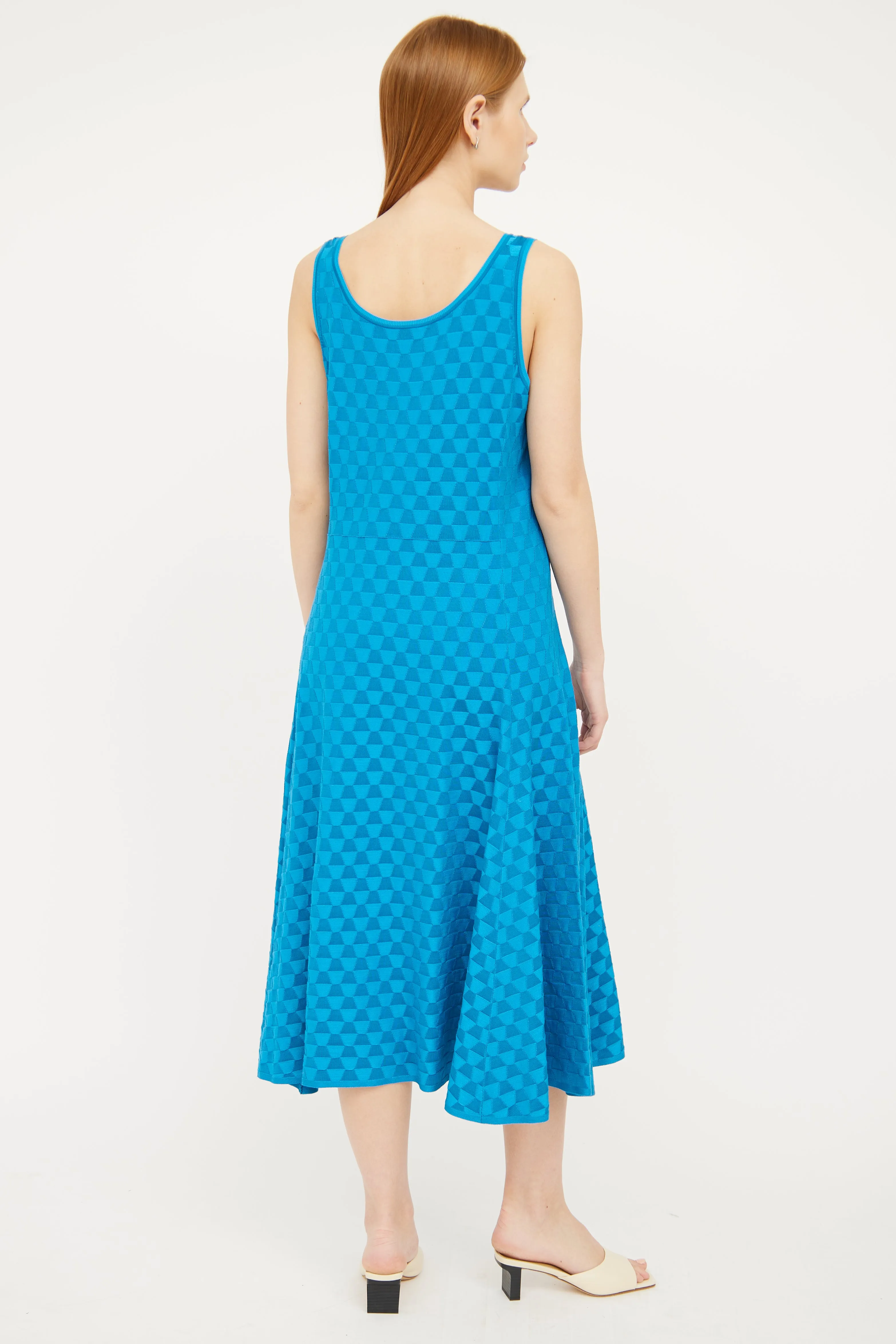 Blue Textured Knit Two Piece Set