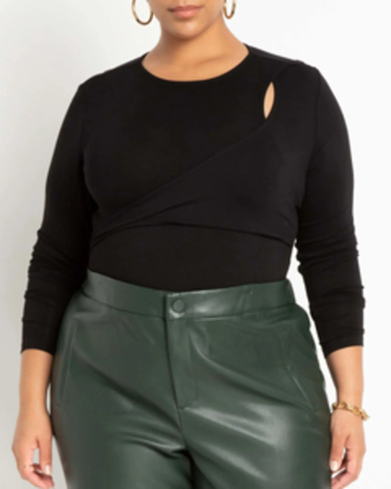 Brinley Layered Cutout Bodysuit | Black Onyx