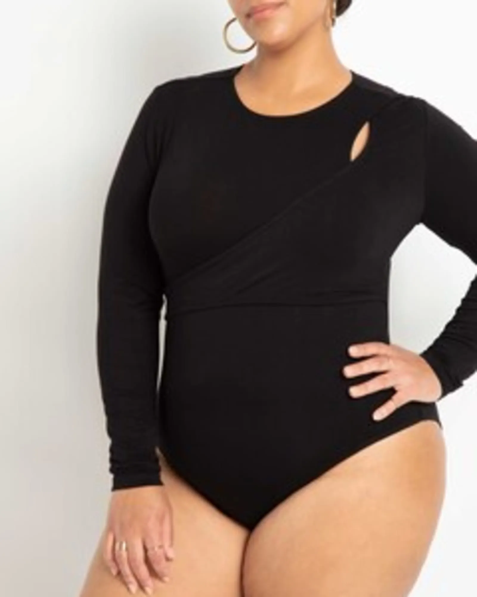 Brinley Layered Cutout Bodysuit | Black Onyx