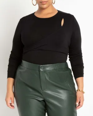 Brinley Layered Cutout Bodysuit | Black Onyx