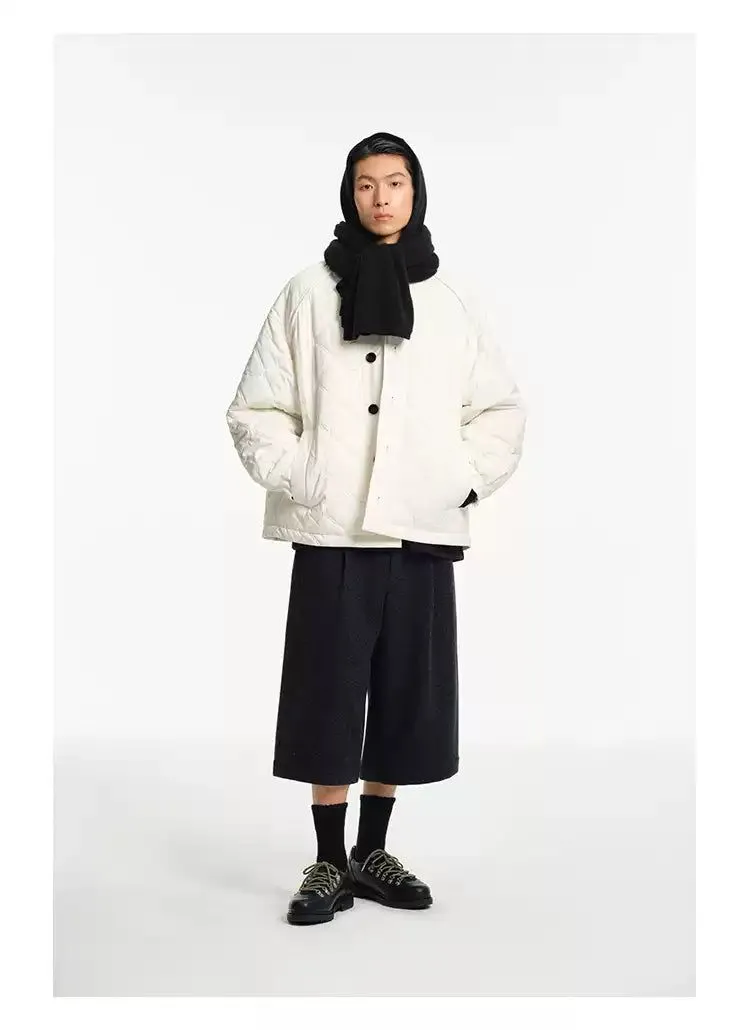 Buttoned Boxy Quilted Jacket