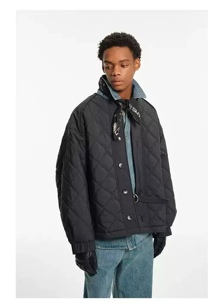 Buttoned Boxy Quilted Jacket