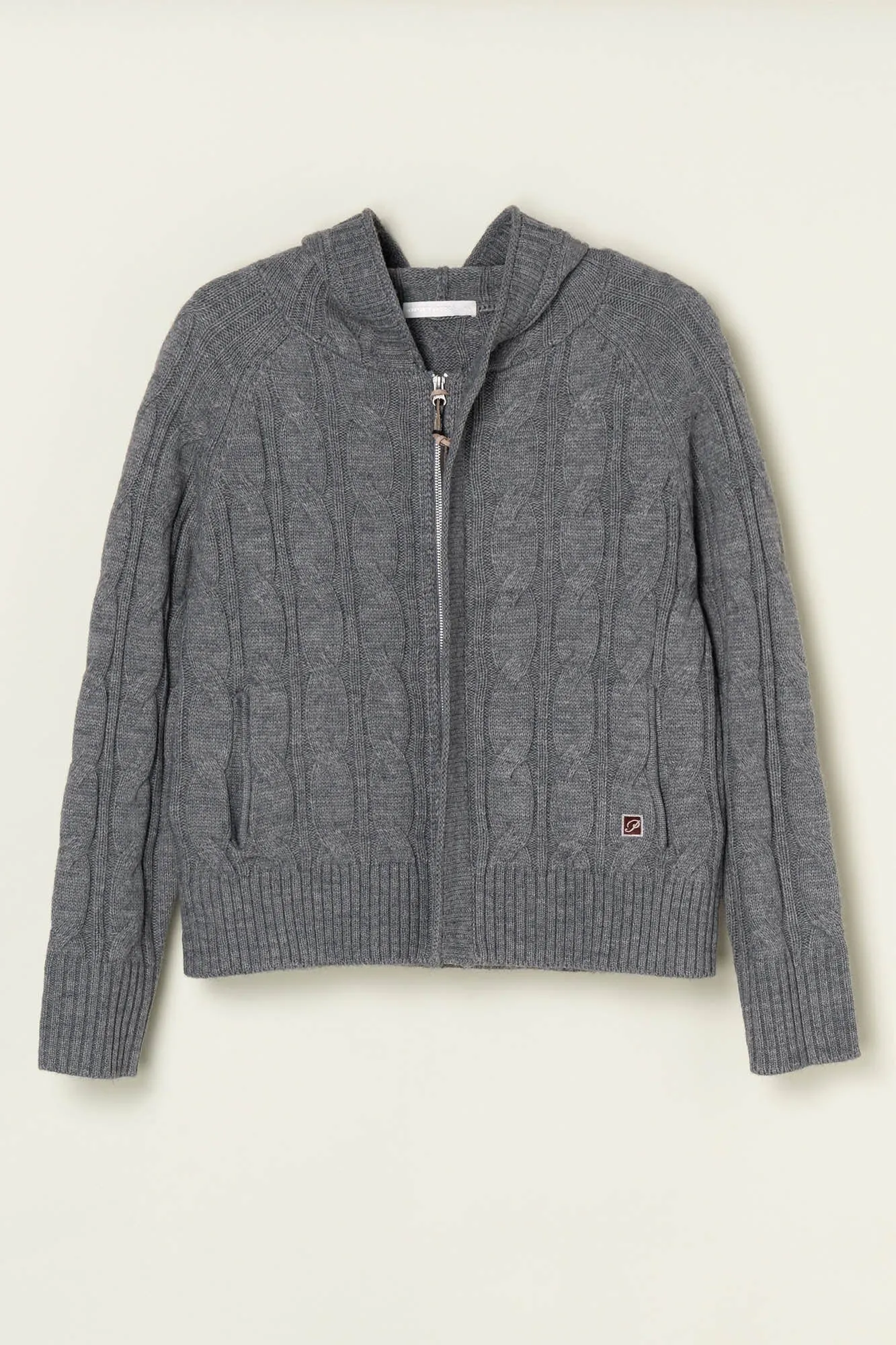 Cable Knit Hooded Cardigan