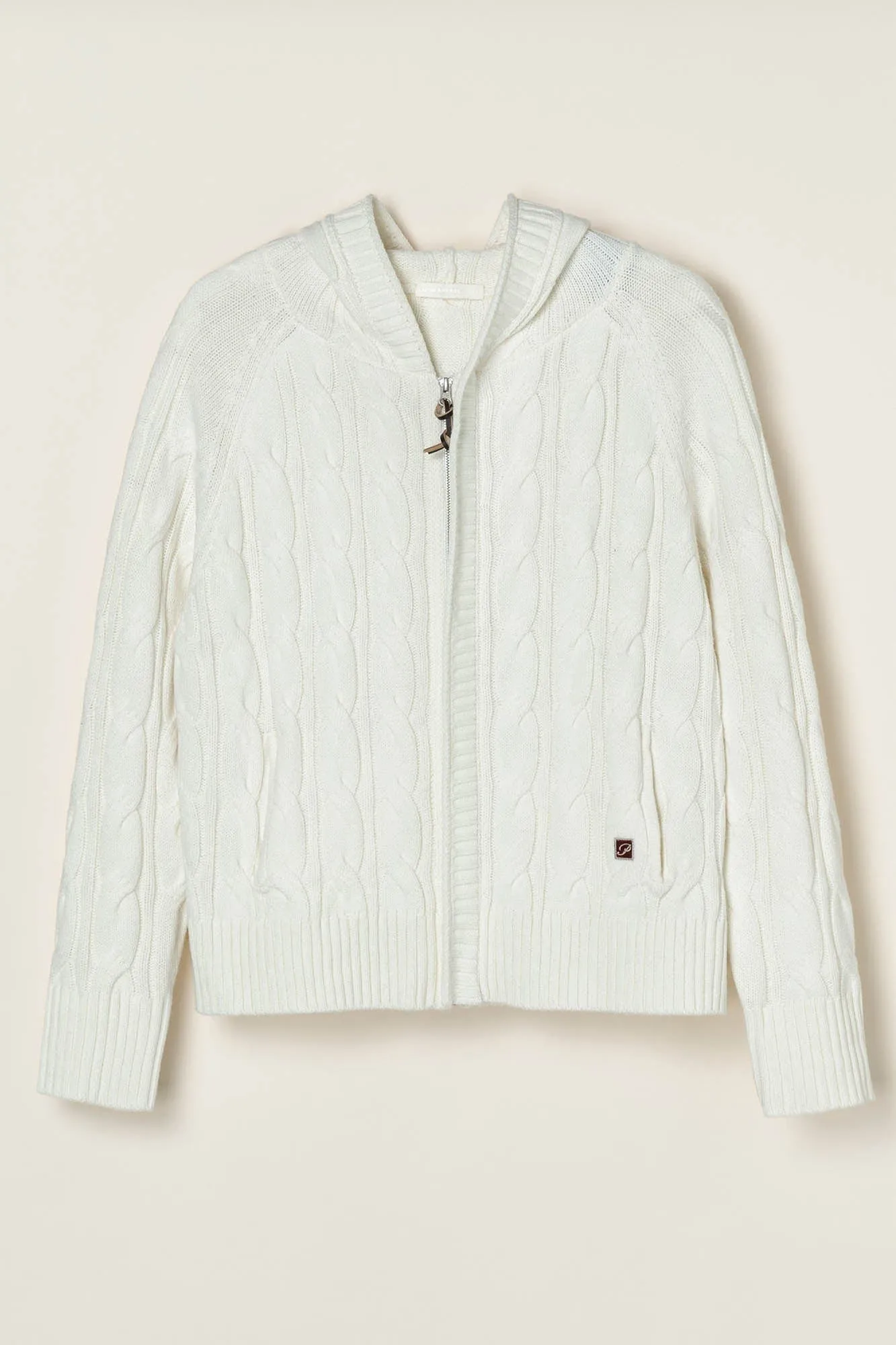 Cable Knit Hooded Cardigan