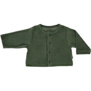 Camomille Velvet Cardigan - Forest Green