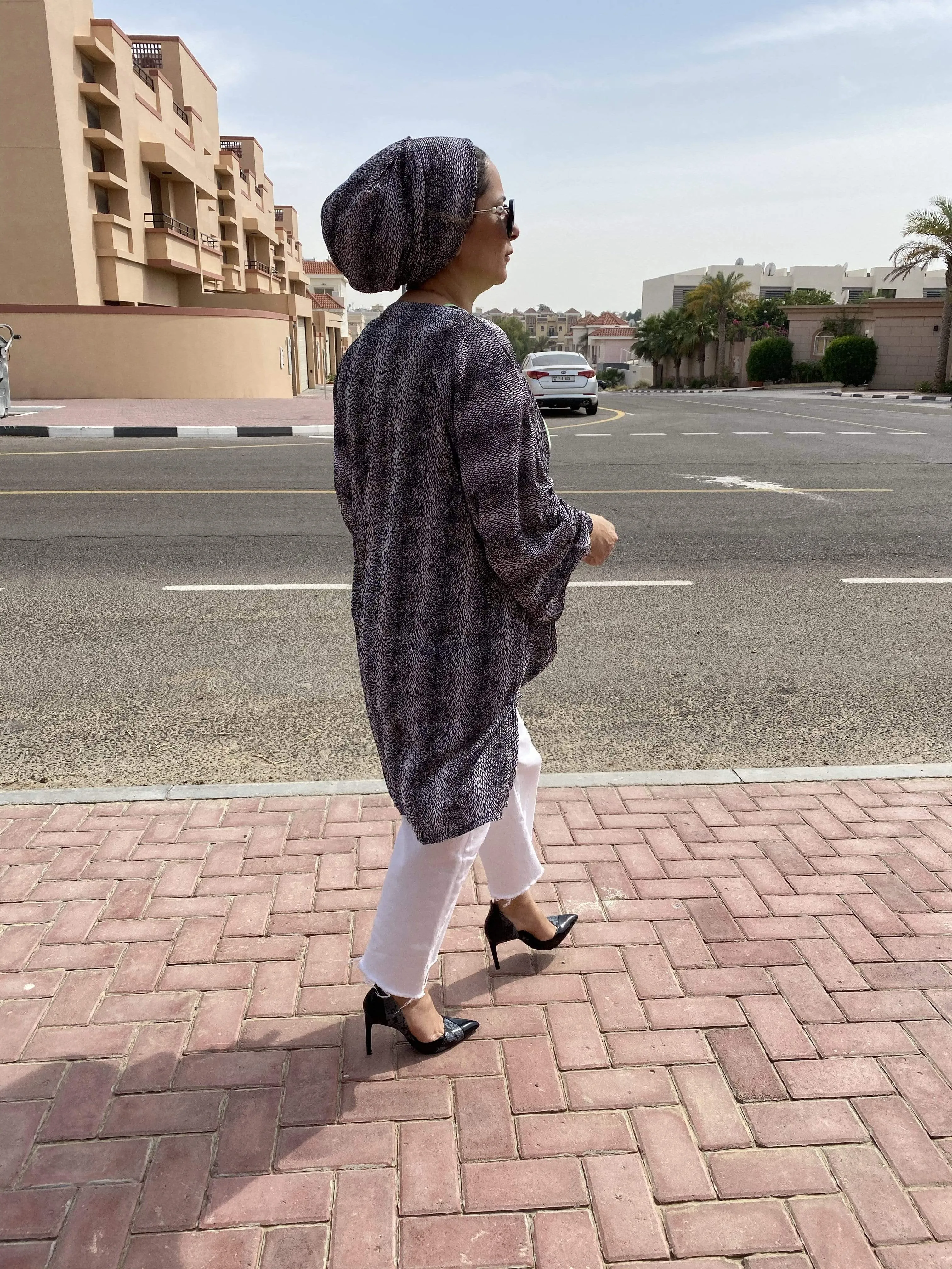 Cardigan Beanie Set - Snake Skin - Medium Size (last piece)