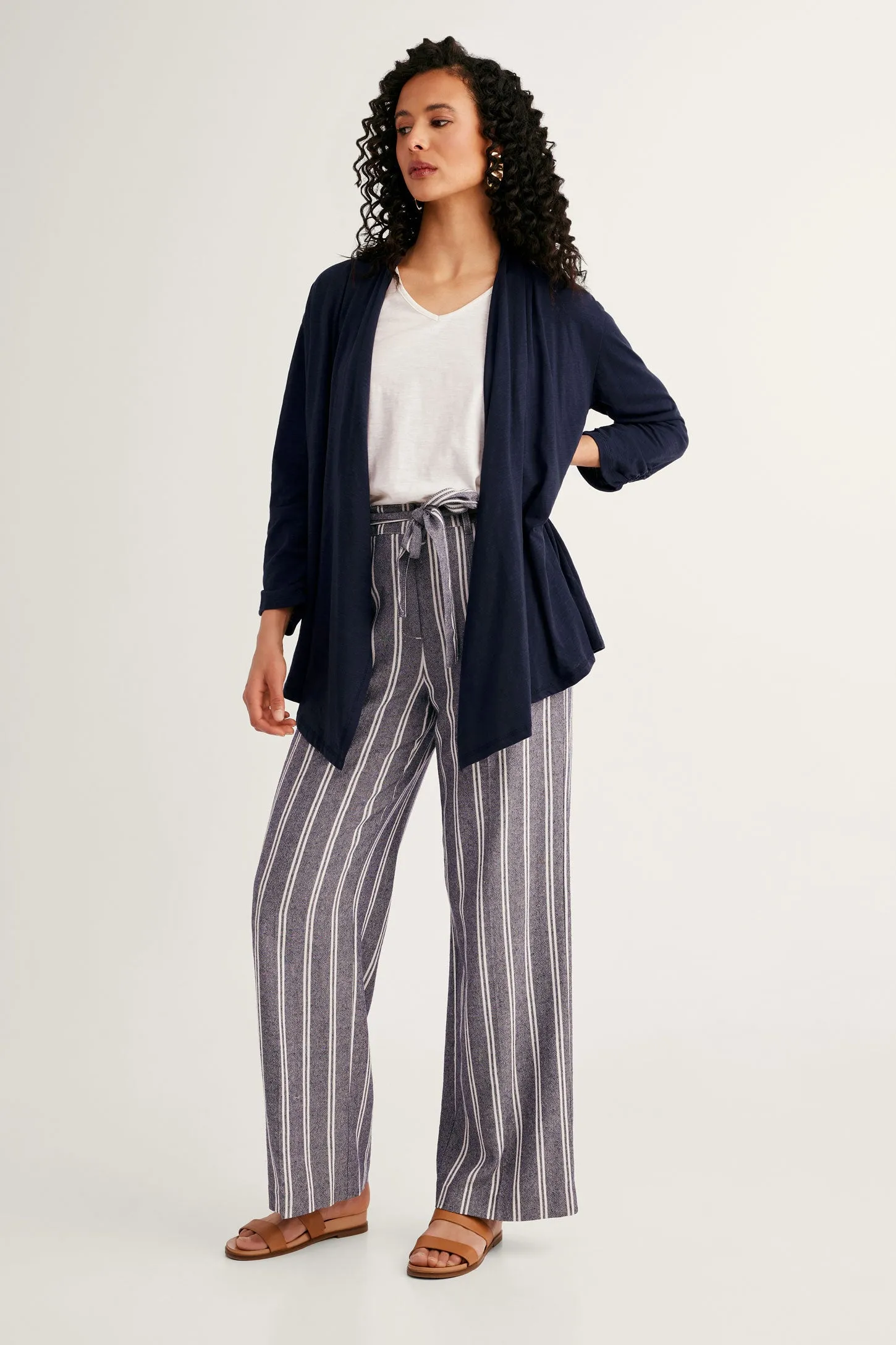 Cardigan col cascade manches 3/4 - Femme