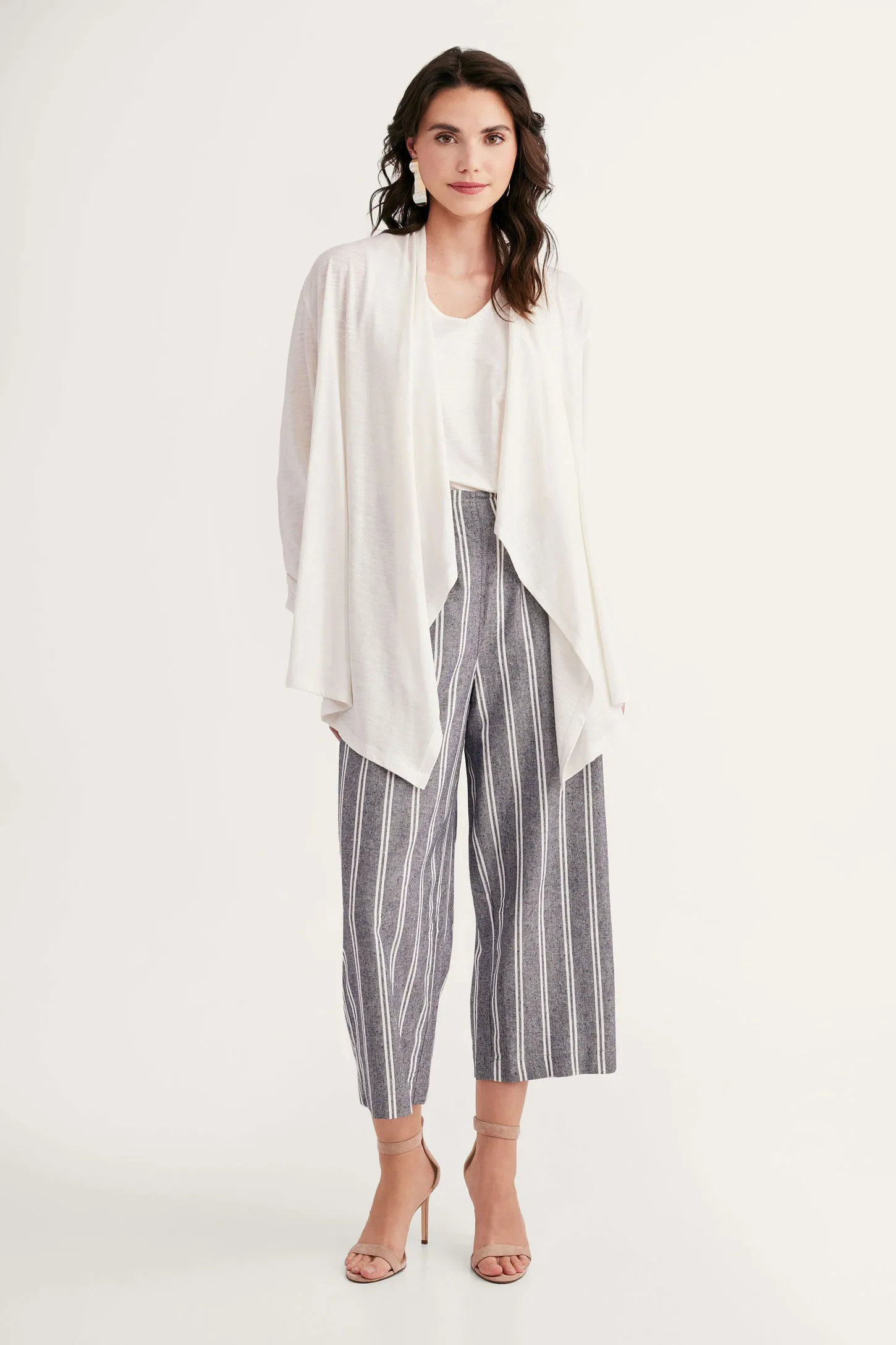 Cardigan col cascade manches 3/4 - Femme