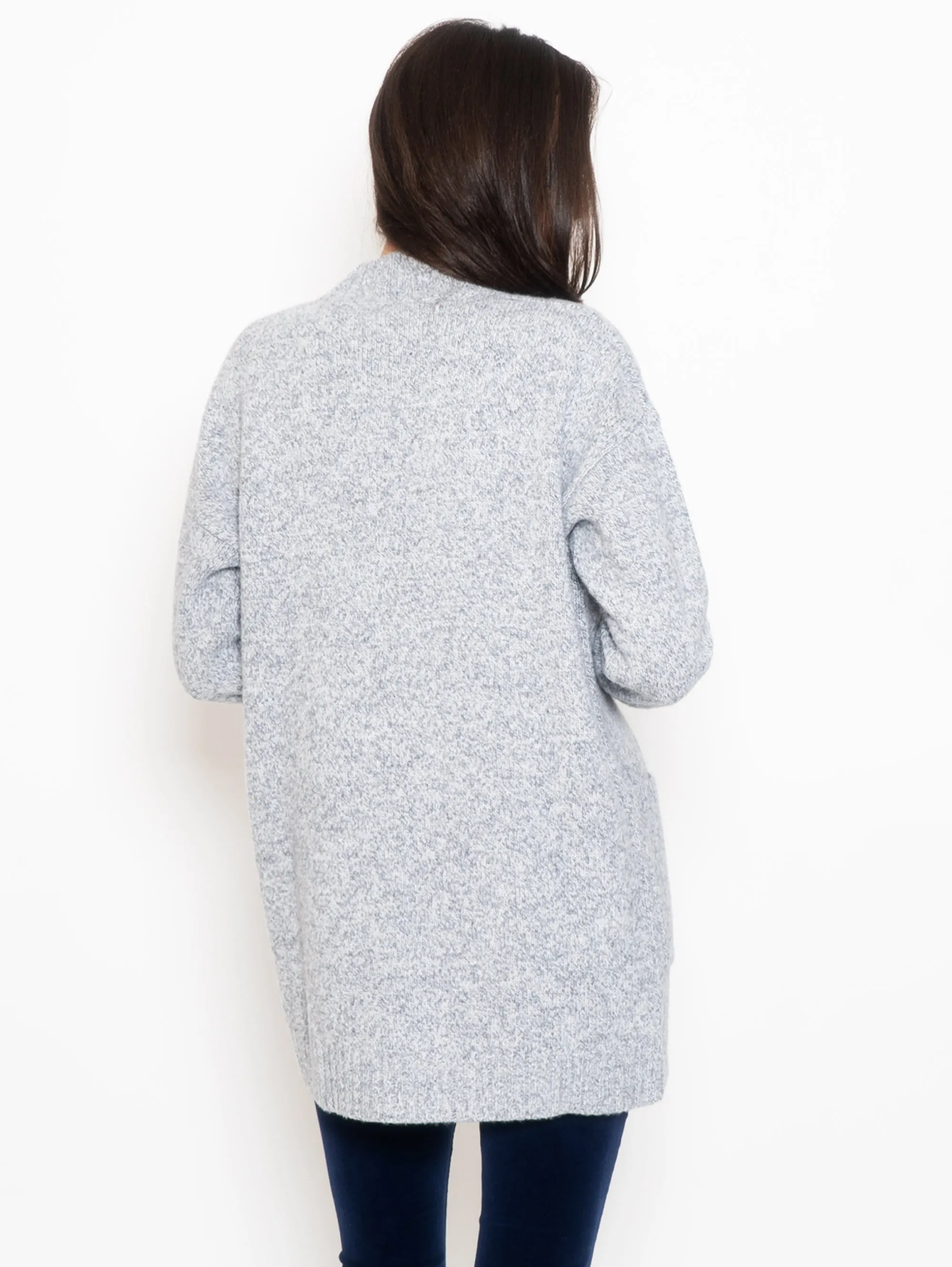 Cardigan Sciallato Mélange Grigio