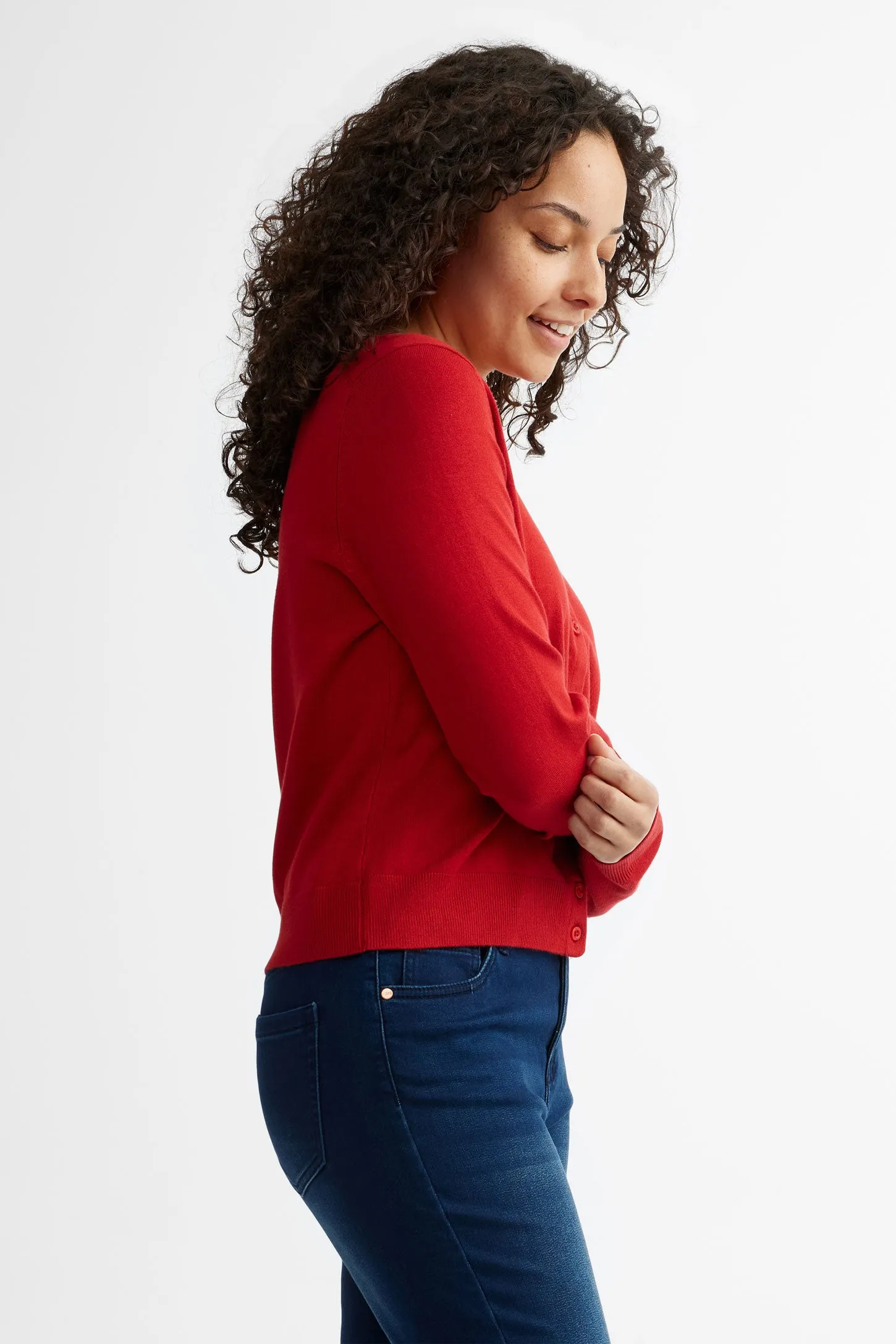 Cardigan tricot semi-ajusté - Femme