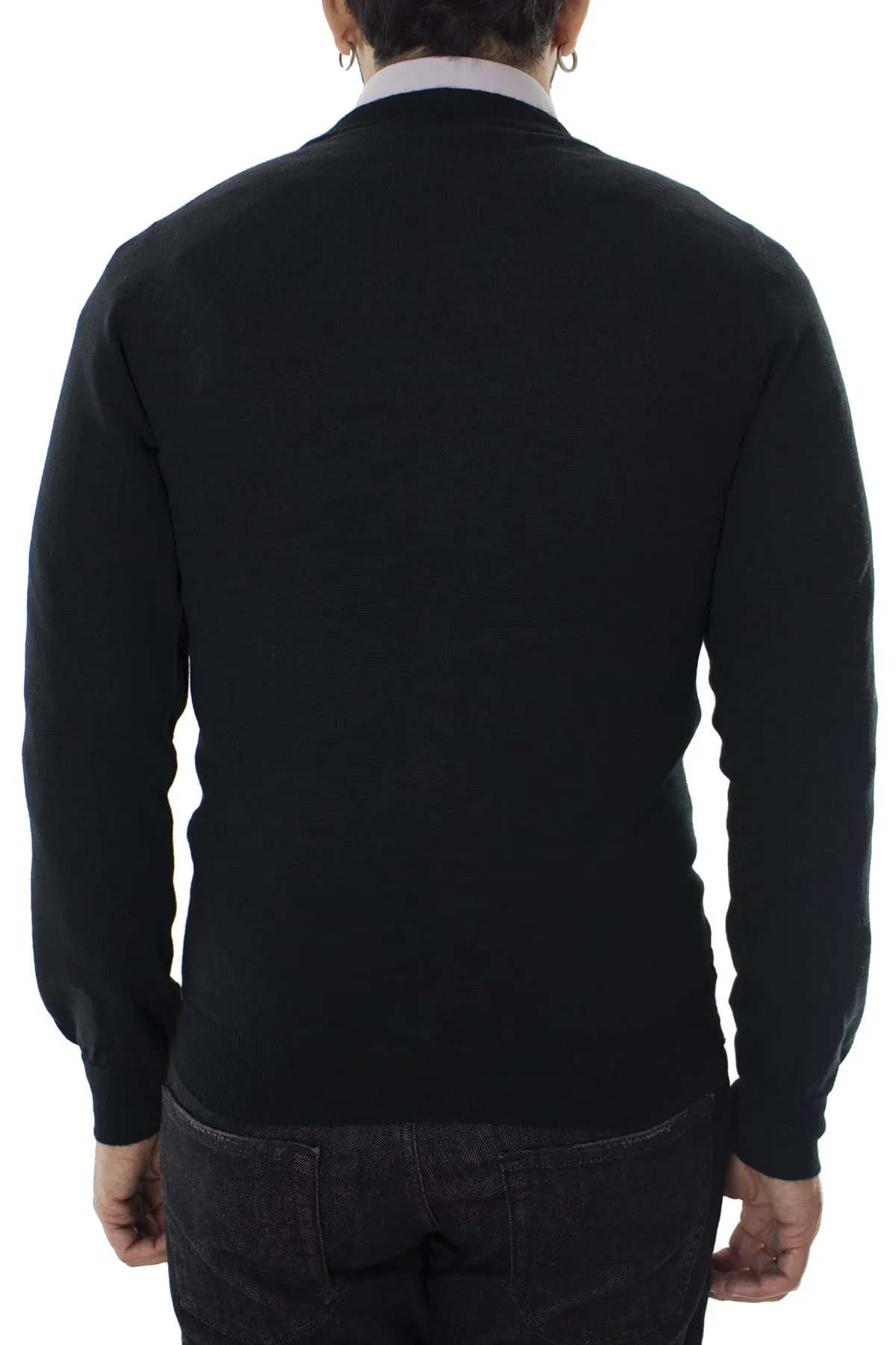 Cardigan uomo in lana merinos extra slim fit made in Italy 5 bottoni