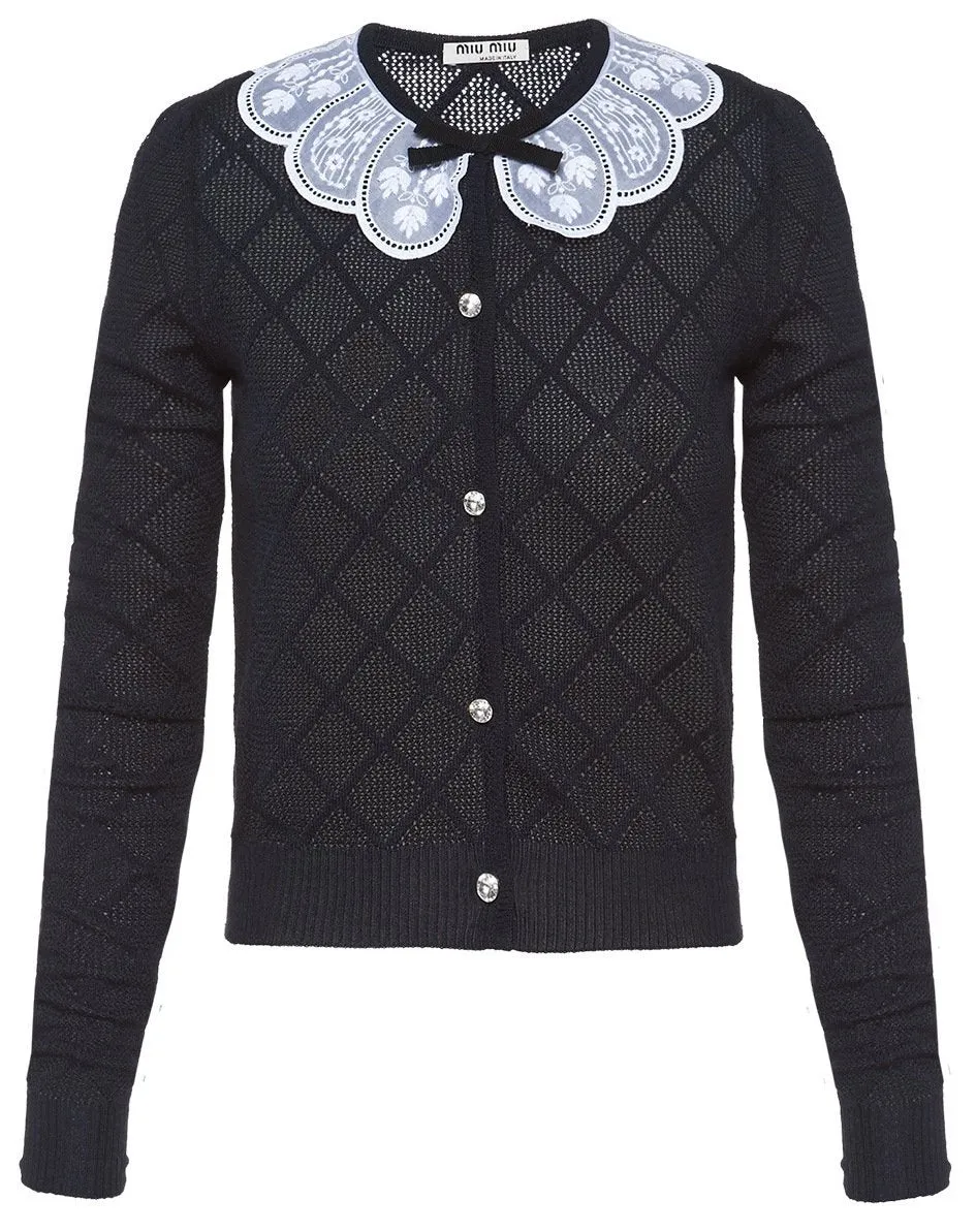 Cashmere and Wool Cardigan, Black