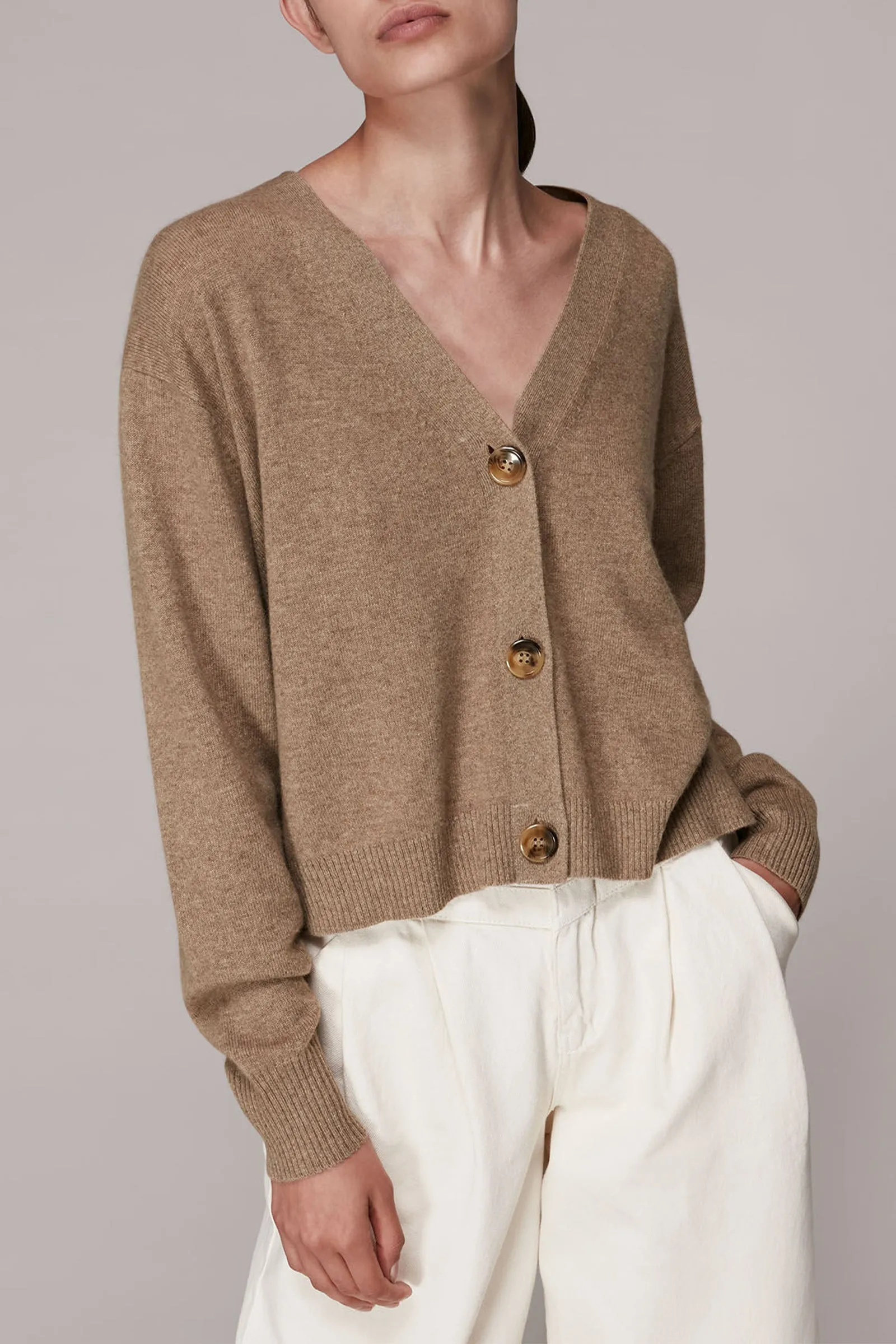 Cashmere Cardigan, Oatmeal