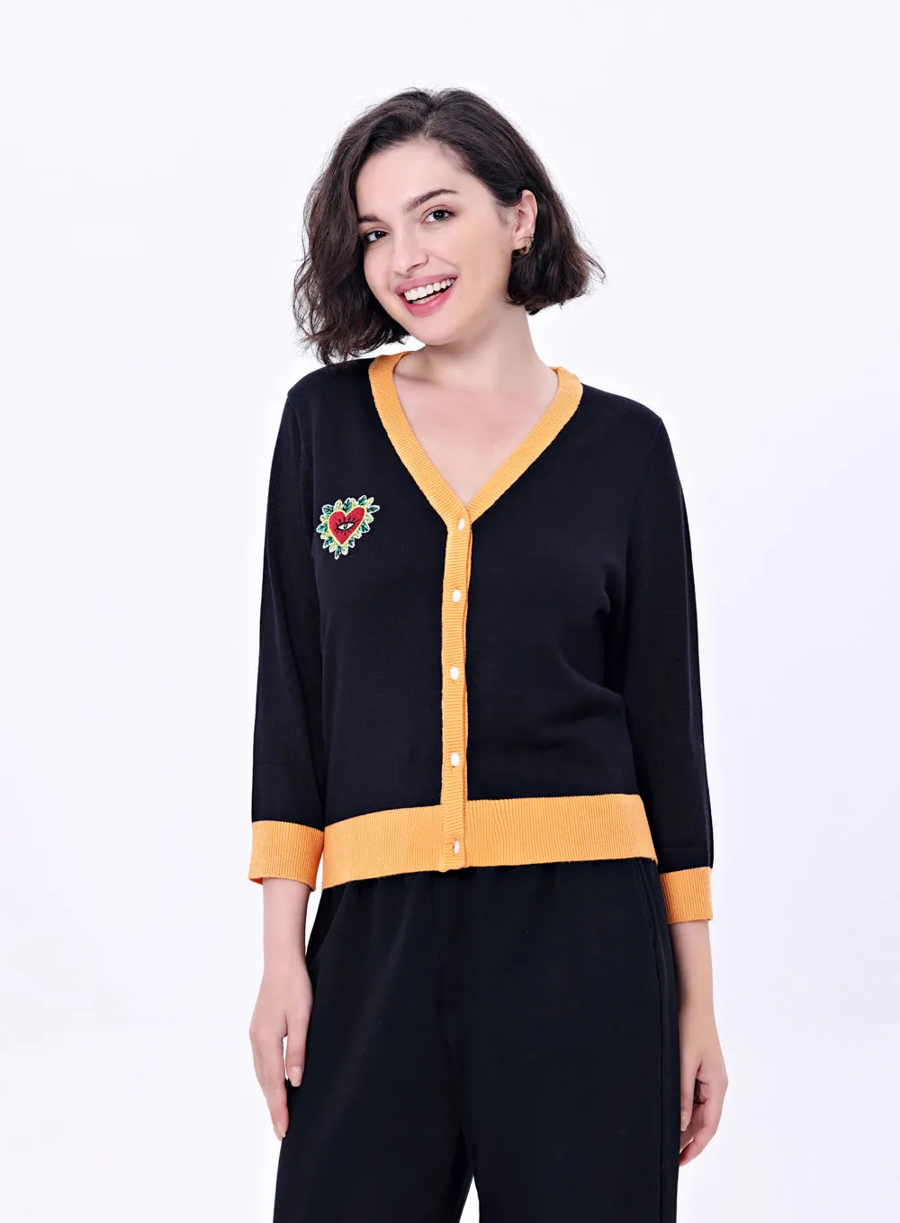 CHEETAH EMBROIDERED CARDIGAN