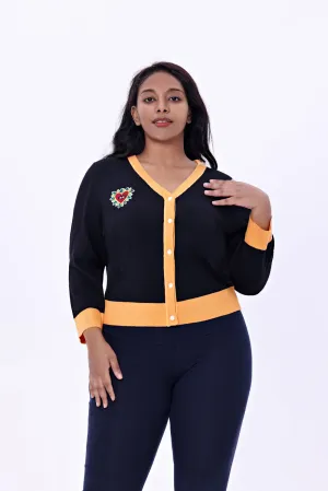 CHEETAH EMBROIDERED CARDIGAN