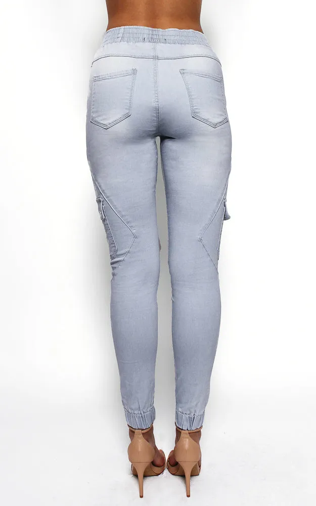 Chic Cargo Chinos - Light Blue