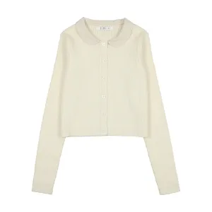 Coco Blanc Cream Peter Pan Ribbed Cardigan
