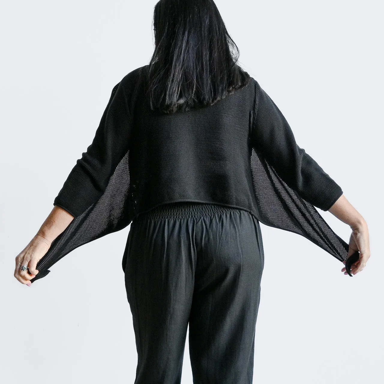 Cotton Knit Wrap Cardi Top by Orientique Australia - 1244