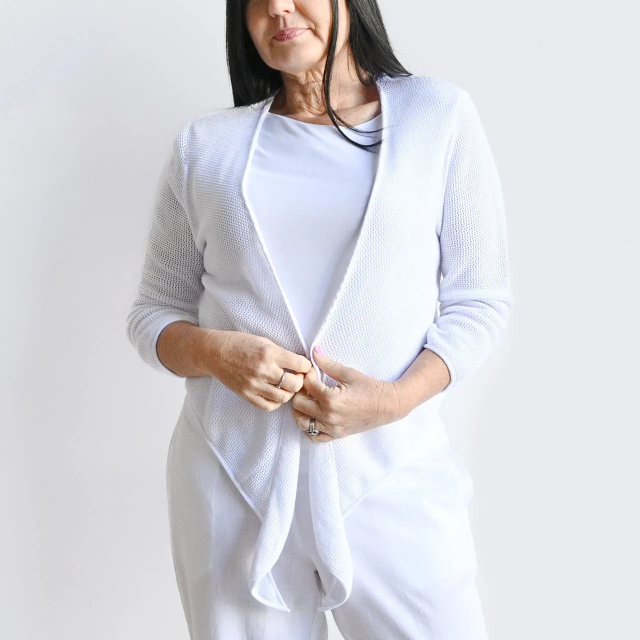 Cotton Knit Wrap Cardi Top by Orientique Australia - 1244