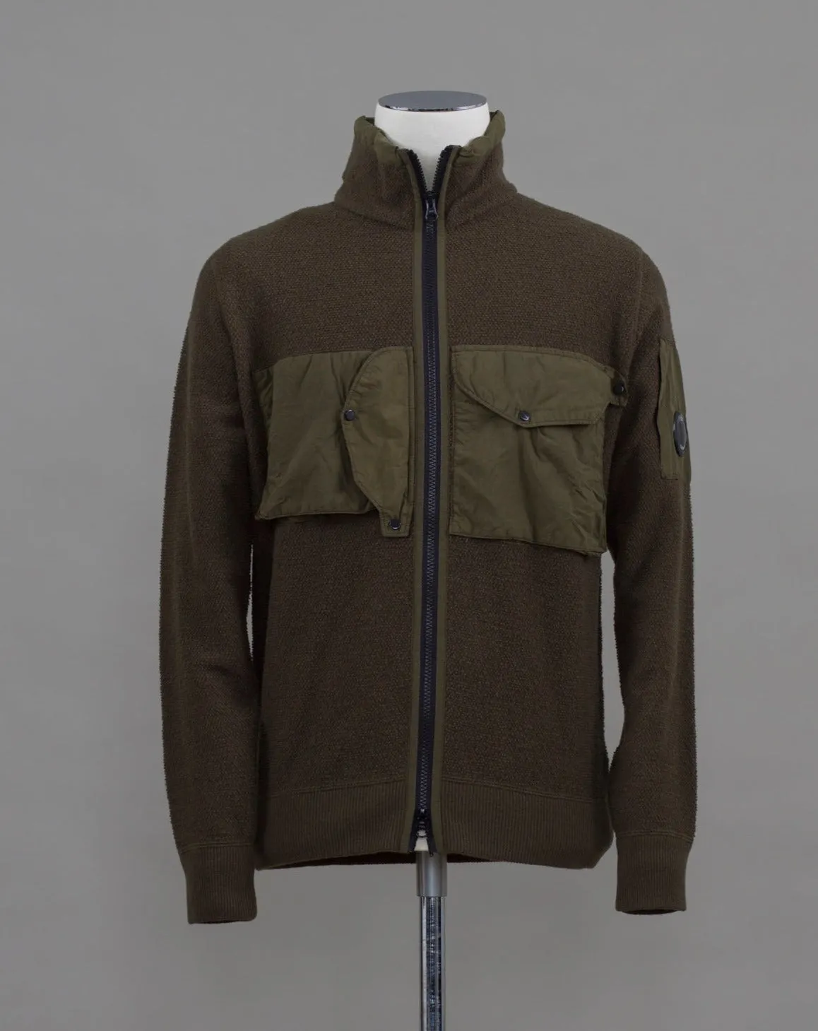 C.P. Company Knit Lambswool Cardigan / Ivy Green